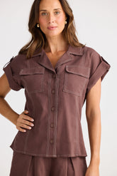 Portia Shirt - Chocolate